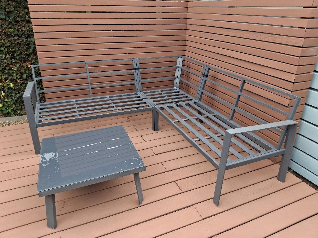 Loungeset, Tuin en Terras, Ophalen, 5 zitplaatsen, Kunststof, Gebruikt
