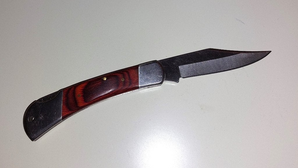 CJH Herbertz 214111 Zakmes Pakkahout RVS in etui, Ophalen of Verzenden, Zo goed als nieuw
