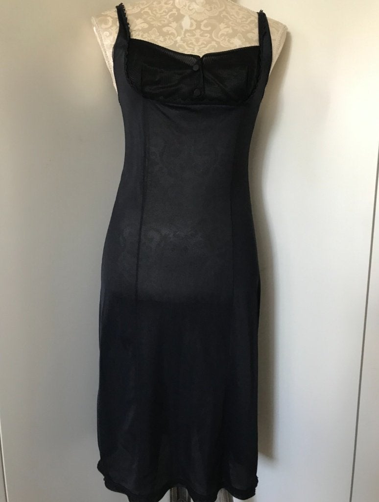 Vintage Zwarte Onderjurk, Bon Giorno, Ophalen of Verzenden, Zwart, Overige typen