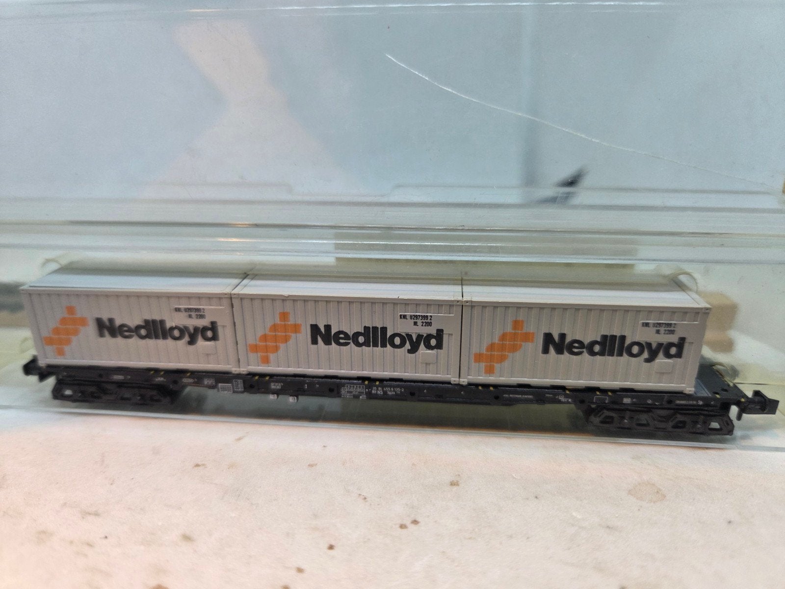 Minitrix NS containerwagon Nedlloyd in OVP, Overige merken, Gelijkstroom of Wisselstroom, Analoog, Wagon