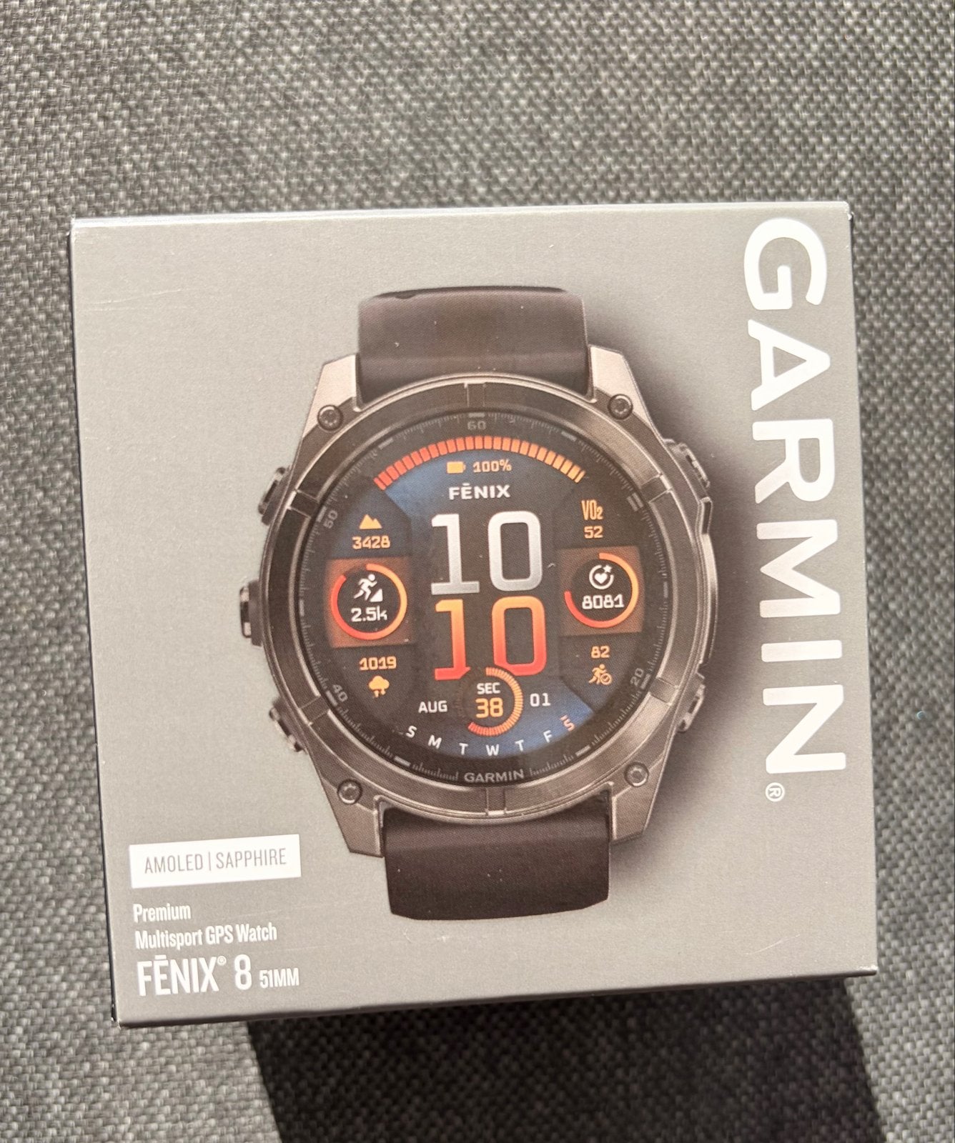 Geseald in doos: Garmin Fenix 8 51mm Amoled + Sapphire, Ophalen, Afstand, Zwart, Nieuw
