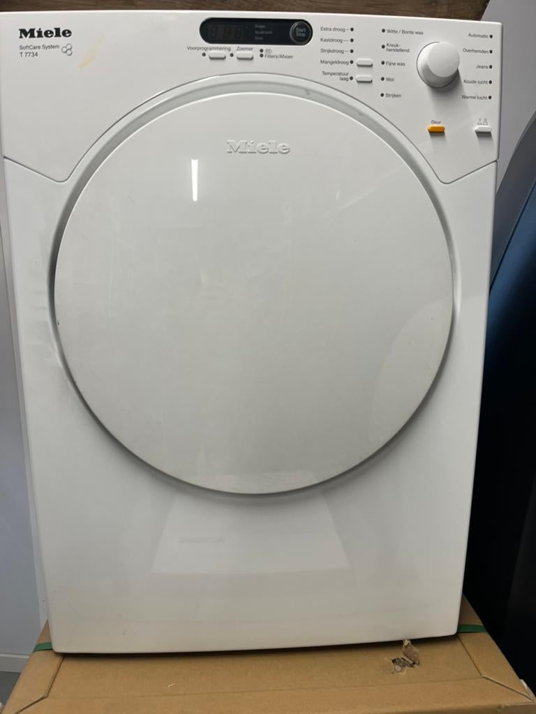 Miele SoftCare System T7734 Luchtafvoer Droger, Ophalen, Wolprogramma, 6 tot 8 kg, Gebruikt