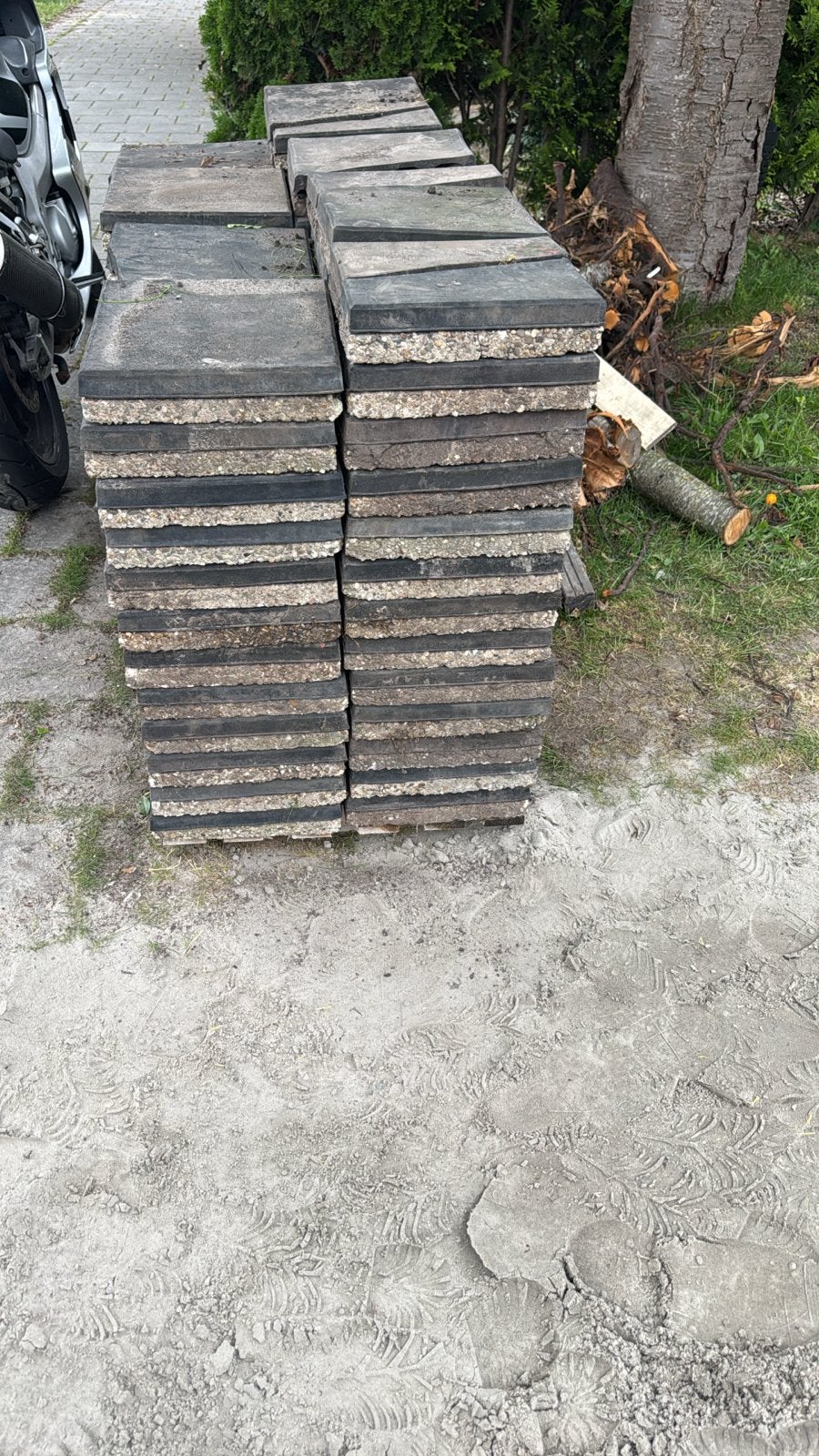 100x Rubber tegels 30x30, Doe-het-zelf en Verbouw, Tegels, Ophalen, Overige materialen, Gebruikt, Overige typen