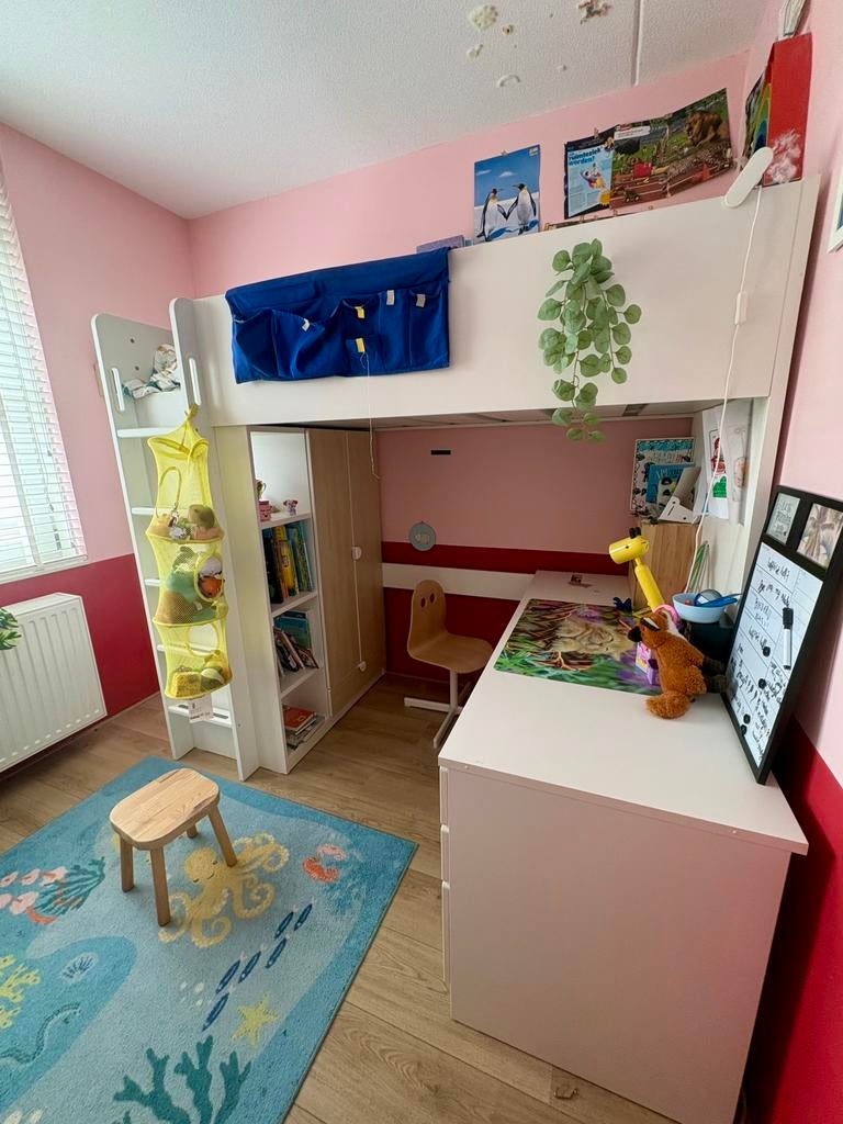 Ikea Småstad hoogslaper met bureau, Ophalen, Zo goed als nieuw, Hoogslaper