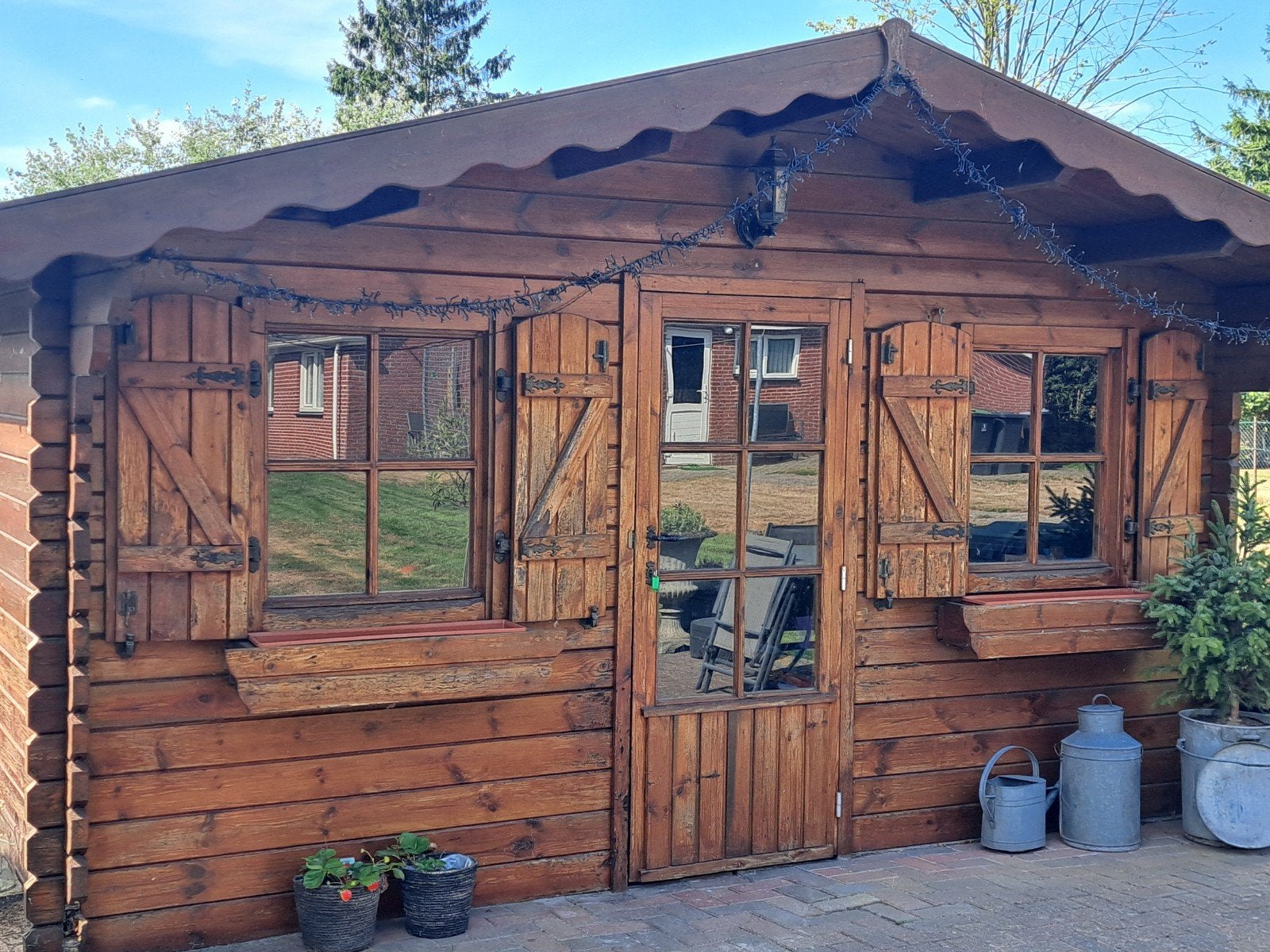 Blokhut 4 x 4 m, Tuin en Terras, Tuinhuizen, Ophalen, Gebruikt, 250 tot 500 cm, Blokhut