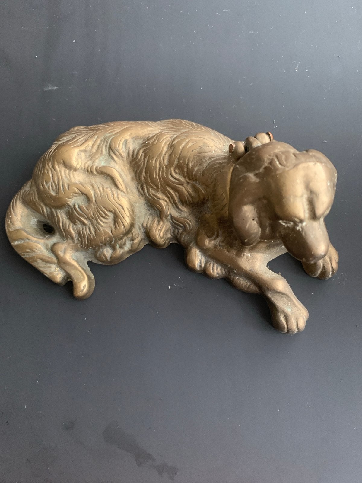 Messing honden inktpot, Ophalen of Verzenden, Koper