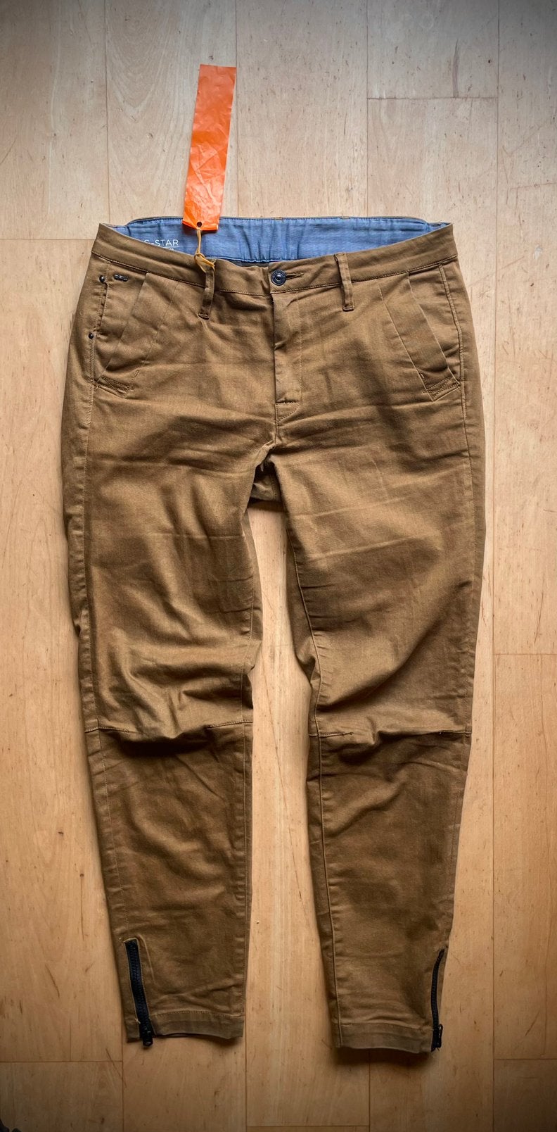 G Star Bronson Mid Skinny Chino Wmn jeans W28 L34, Bruin, Ophalen of Verzenden, Driekwart, Maat 36 (S)