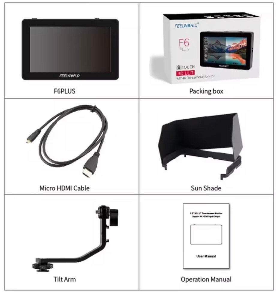 Feelworld F6 Plus 5.5" 4K On-Camera Monitor, Ophalen of Verzenden, Nieuw