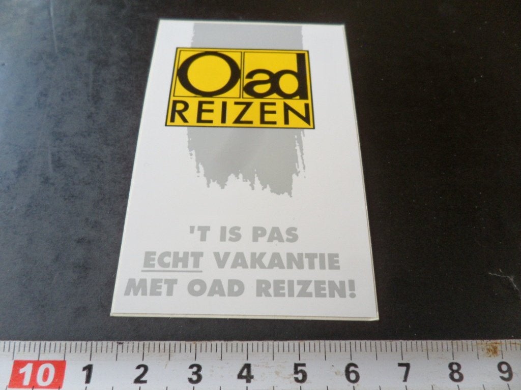 sticker OAD Reizen 't is pas echt vakantie met OAD reizen *, Ophalen of Verzenden, Zo goed als nieuw