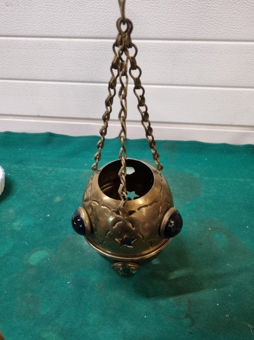lamp paleatijnse lamp messing en glas, Ophalen of Verzenden, 'T Olde Gre-j, Info@toldegrej.nl, Endepoelstraat 20f Didam