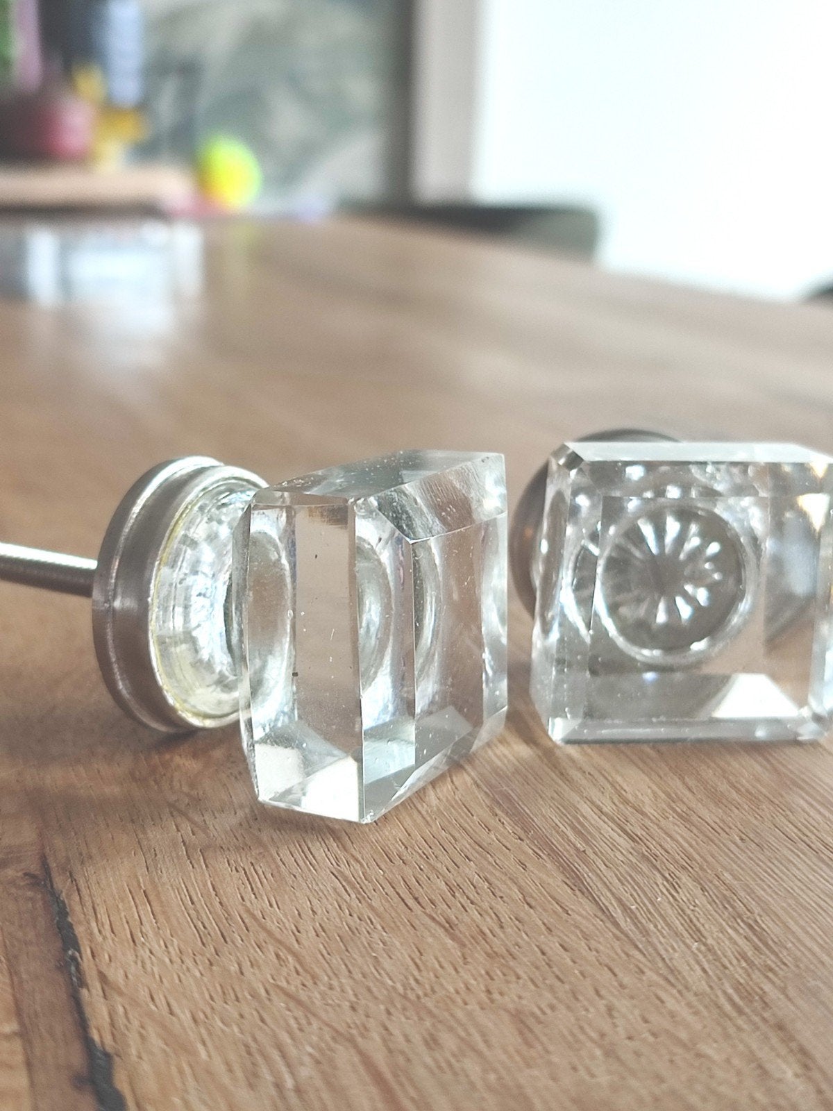 Kastknoppen ladeknop meubelknop glazen vintage knop 2st., Doe-het-zelf en Verbouw, Hang- en Sluitwerk, Ophalen of Verzenden, Gebruikt