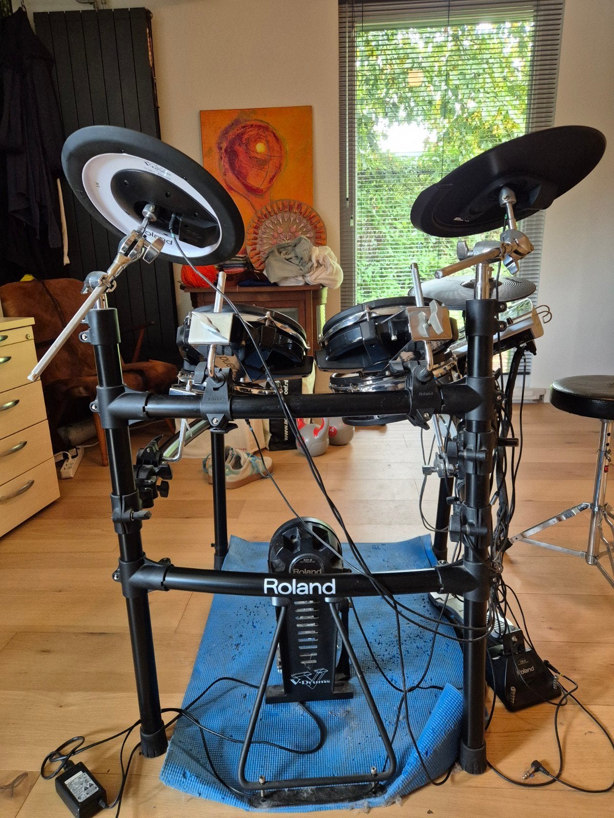 Roland TD-9 V-Drums met AKG hoofdtelefoon en versterker, Muziek en Instrumenten, Ophalen, Gebruikt, Roland, Elektronisch