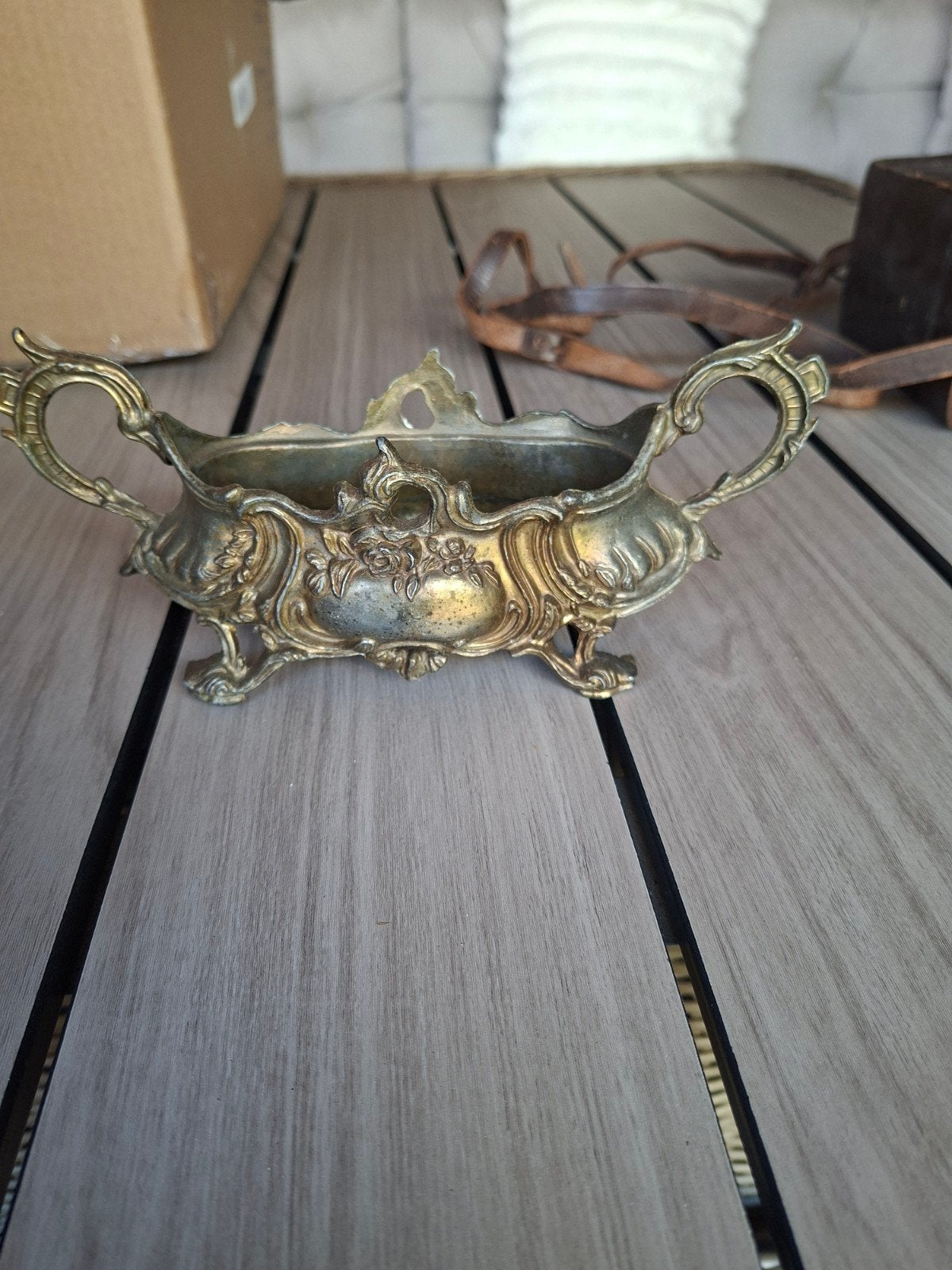 art nouveau/ rococo jardiniere koperen bloempot, Antiek en Kunst, Antiek | Koper en Brons, Ophalen