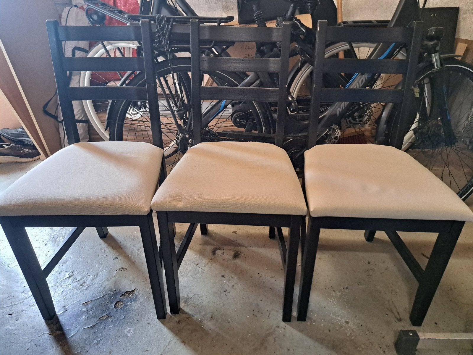 6x zwart/wit eetkamerstoel IKEA, Huis en Inrichting, Ophalen, Hout, Zwart, Vijf, Zes of meer stoelen