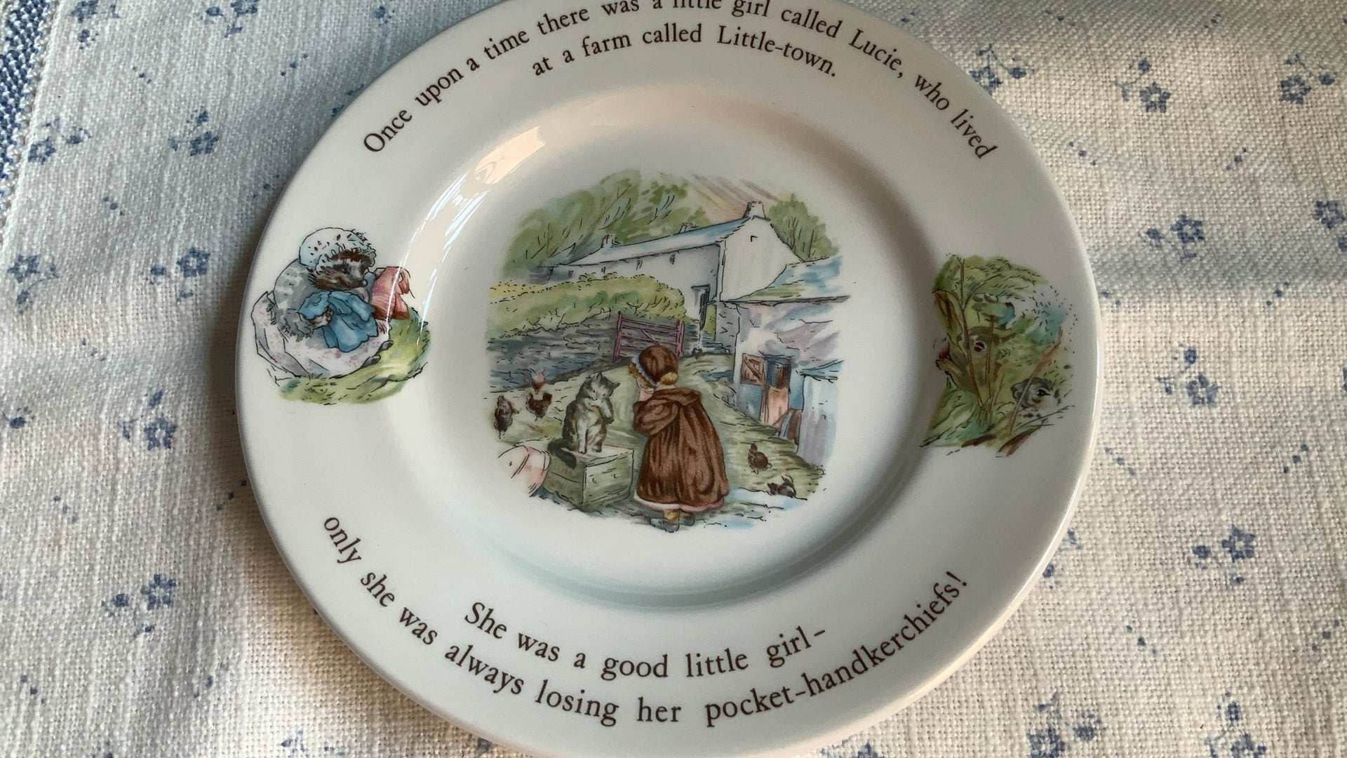 Vintage Wedgwood bordje Mrs. Tiggy-Winkle, Ophalen of Verzenden