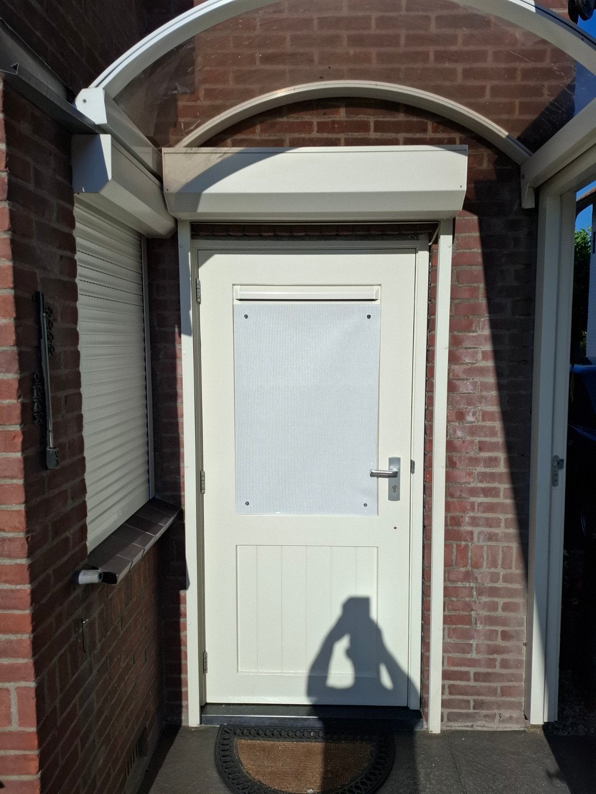 Tekoop electriche rolluik voor een deur of raam, Ophalen, Gebruikt, 100 tot 150 cm, 200 cm of meer