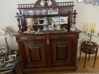 Exclusieve massieve dressoir acajou - verhoog gesculpteerd, Antiek en Kunst, Antiek | Meubels | Kasten, Ophalen