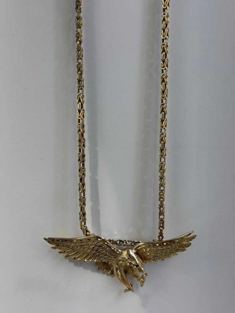 Gouden ketting met adelaar hanger, Met hanger, Www.bredajuwelier.nl, Nieuw, Ophalen of Verzenden
