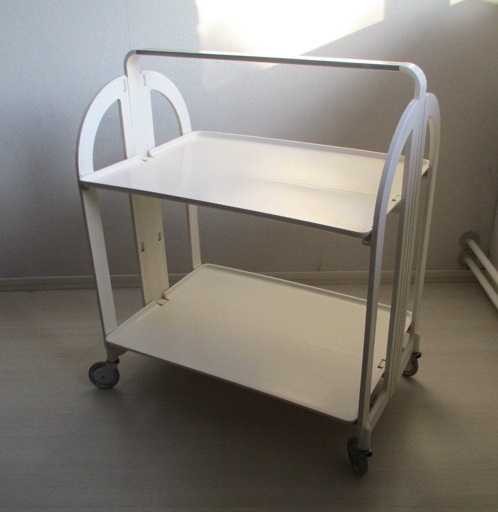 Vintage 70’s trolley/serveerwagen van Guzzini, Ophalen, Gebruikt, Kunststof, Modern