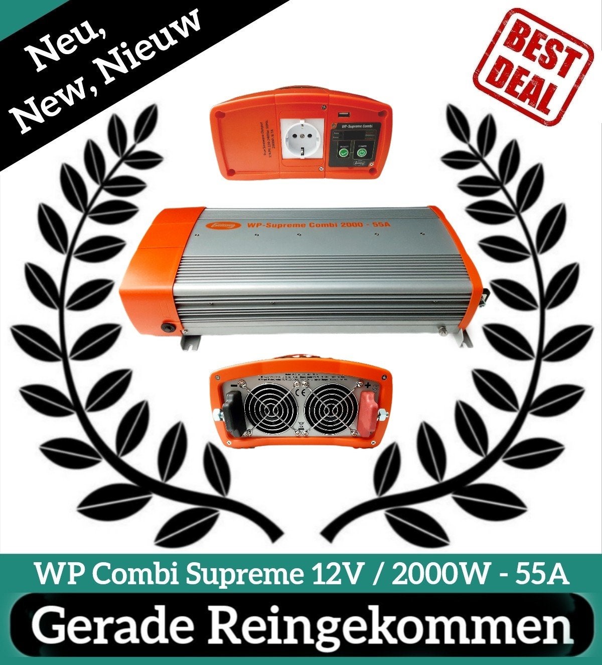Whisperpower Combi Supreme 12V / 2000W - 55A / Nieuw, Ophalen of Verzenden, Nieuw, Kabel of Apparatuur