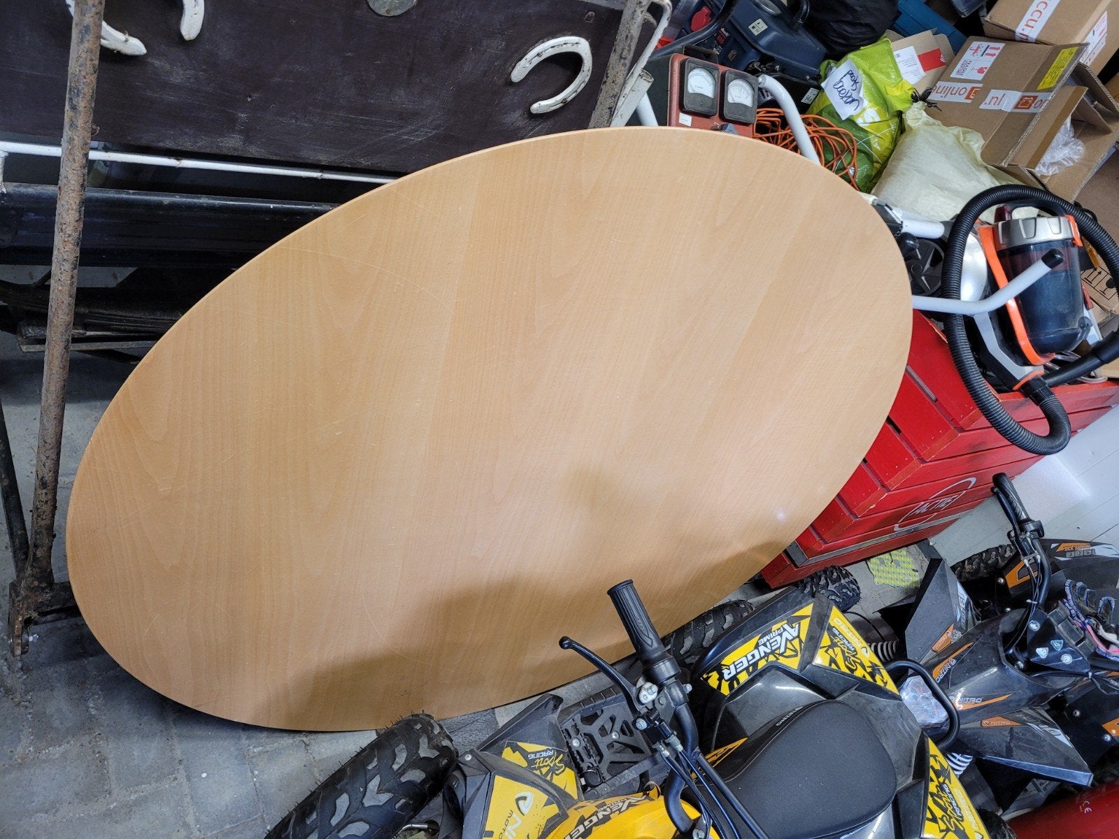 Olieton hangtafel tafelblad om zelf te maken € 50, Ophalen