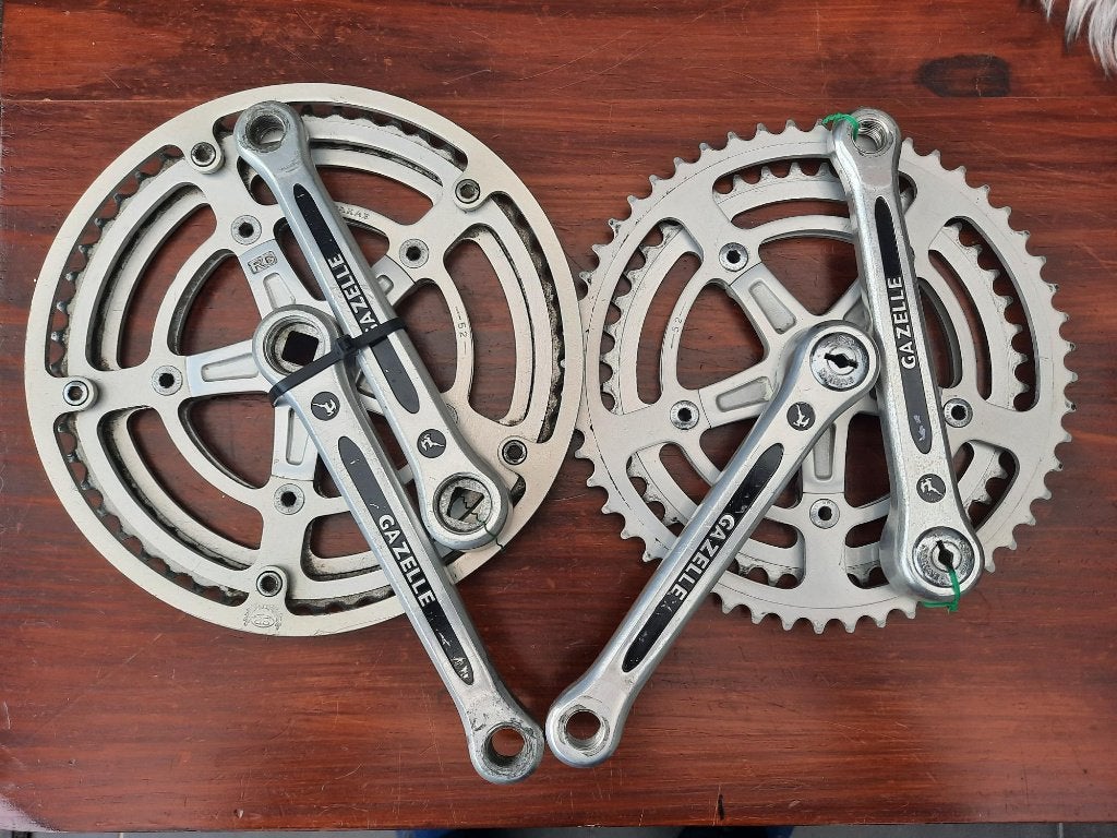Cranksets racefietsen dura ace.campagnolo.+ creme Miche peda, Ophalen of Verzenden, Gebruikt