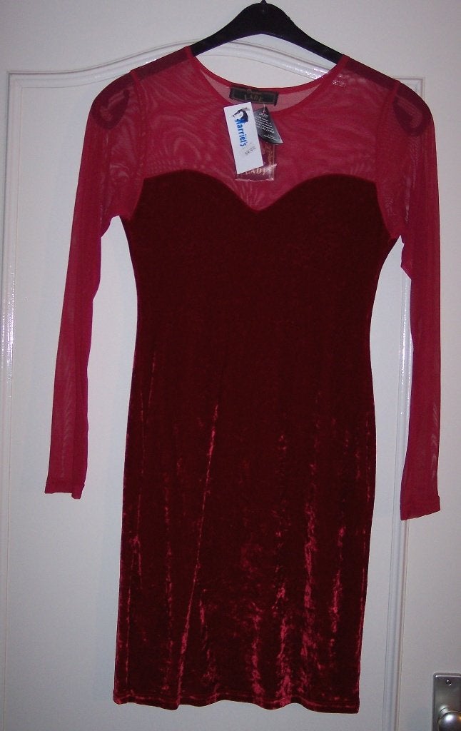 Mini Jurk Rood Velvet Fluweel S Nieuw ( Jool ), Nieuw, Ophalen of Verzenden, Maat 36 (S), Boven de knie