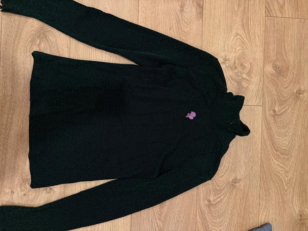 Reinders groene glitter coltrui met paars detail, Kleding | Dames, Ophalen, Zo goed als nieuw, Maat 36 (S), Zwart