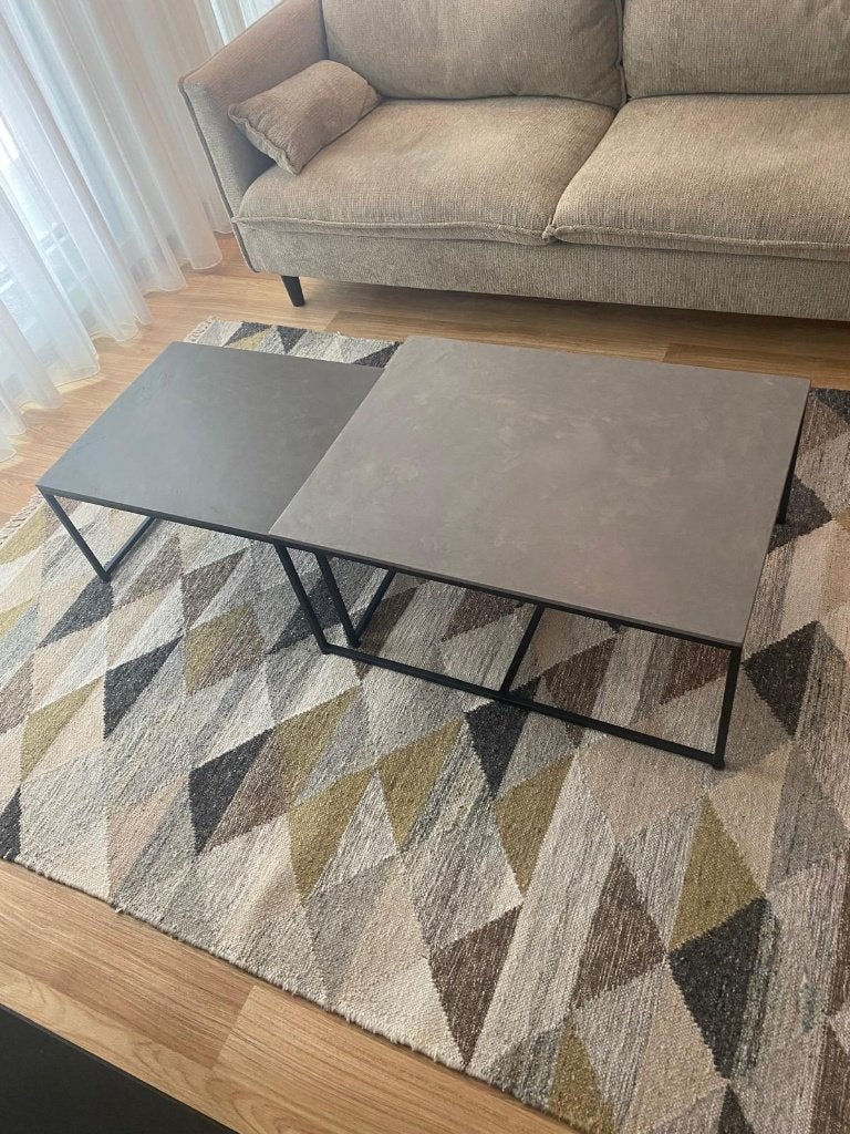 stijlvolle salontafel set van 2 marmer look, Ophalen, 50 tot 100 cm, 50 tot 100 cm, Zo goed als nieuw