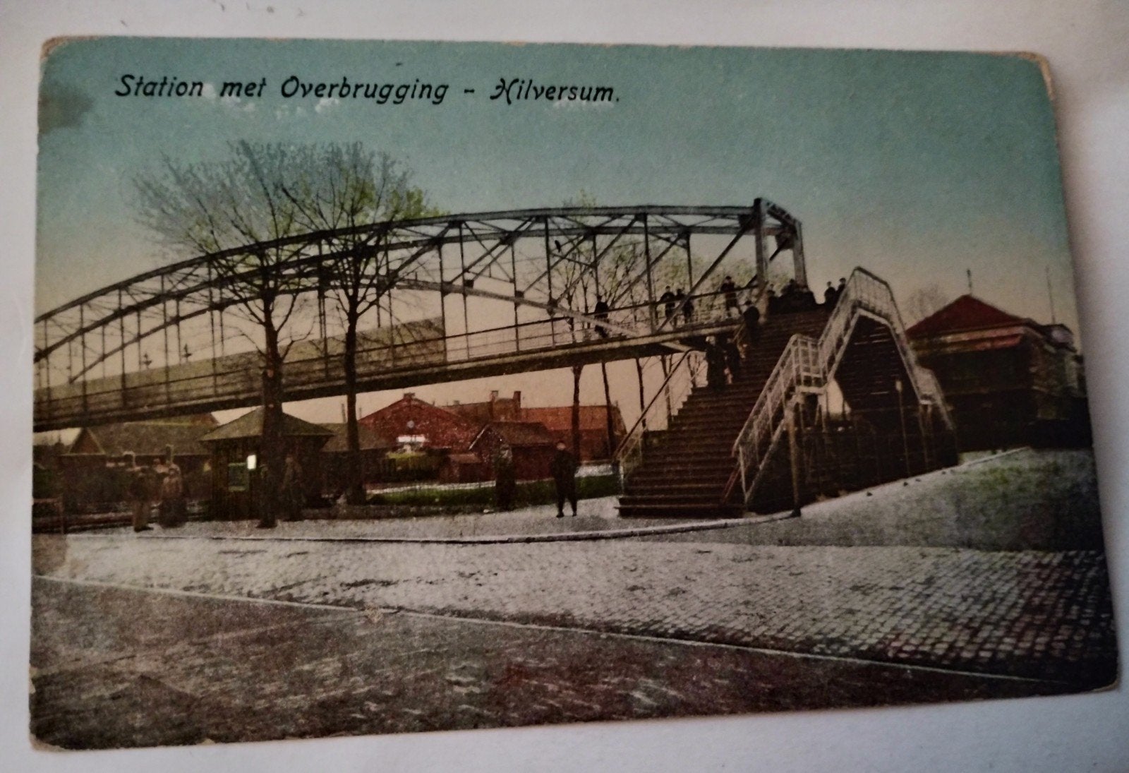 Hilversum station met overbrugging 1911, Verzenden, Voor 1920, Gelopen, Noord-Holland