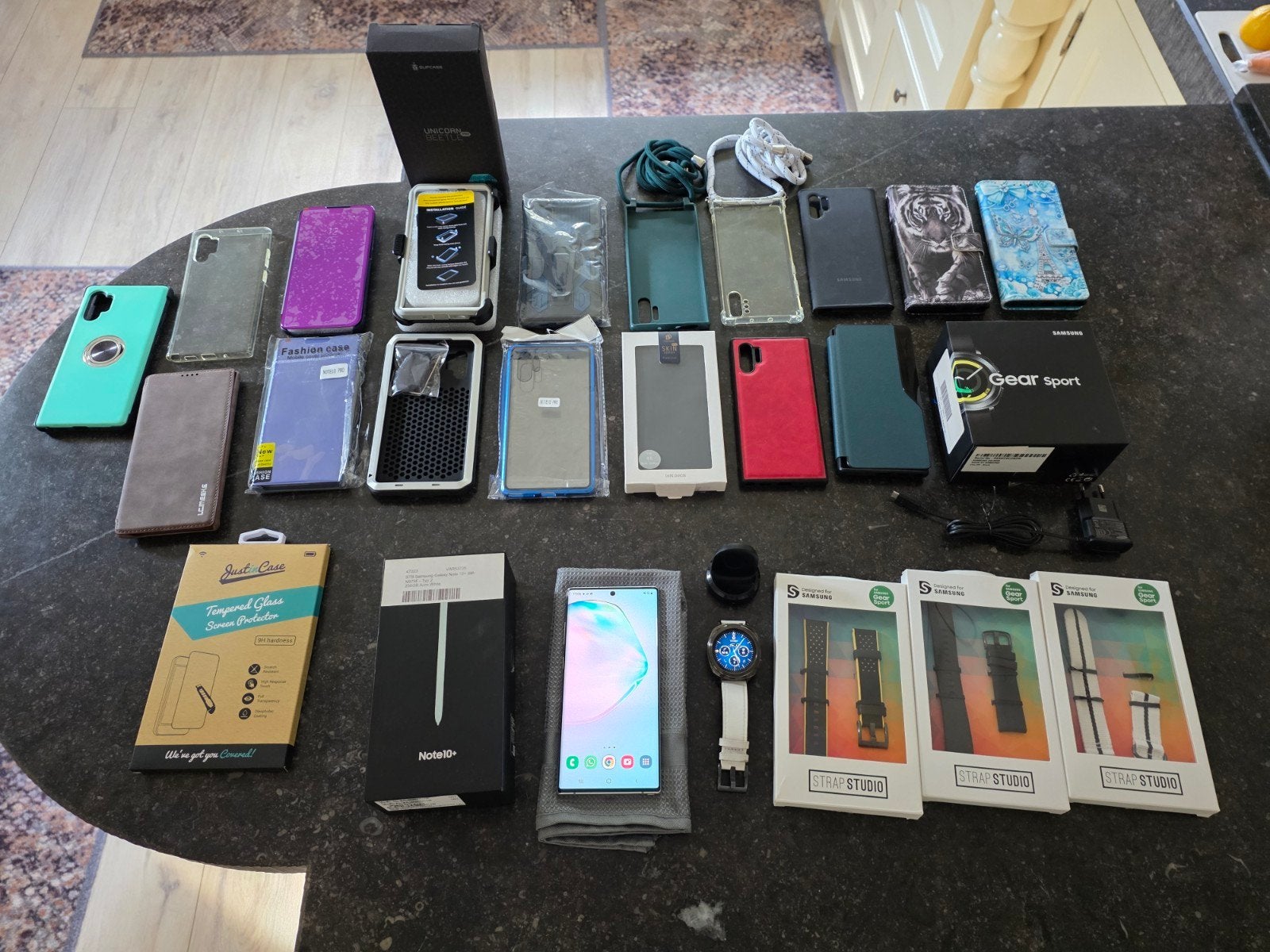 Samsung Note 10+ 256GB Aura White S pen+ Gear Sport MEGA SET, Telecommunicatie, Overige modellen, Ophalen of Verzenden, Zo goed als nieuw