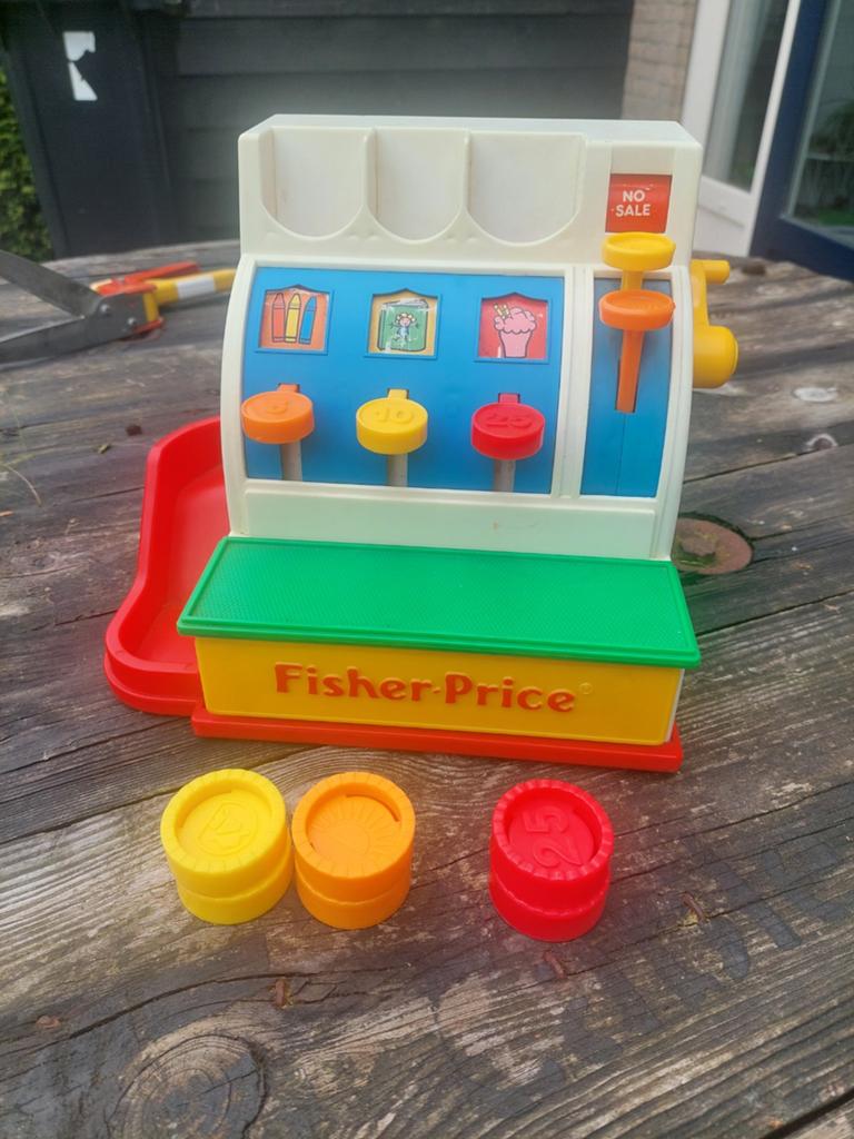 Fisher Price kassa met 6 muntjes  10 euro, Kinderen en Baby's, Speelgoed | Fisher-Price, Ophalen of Verzenden, Speelset