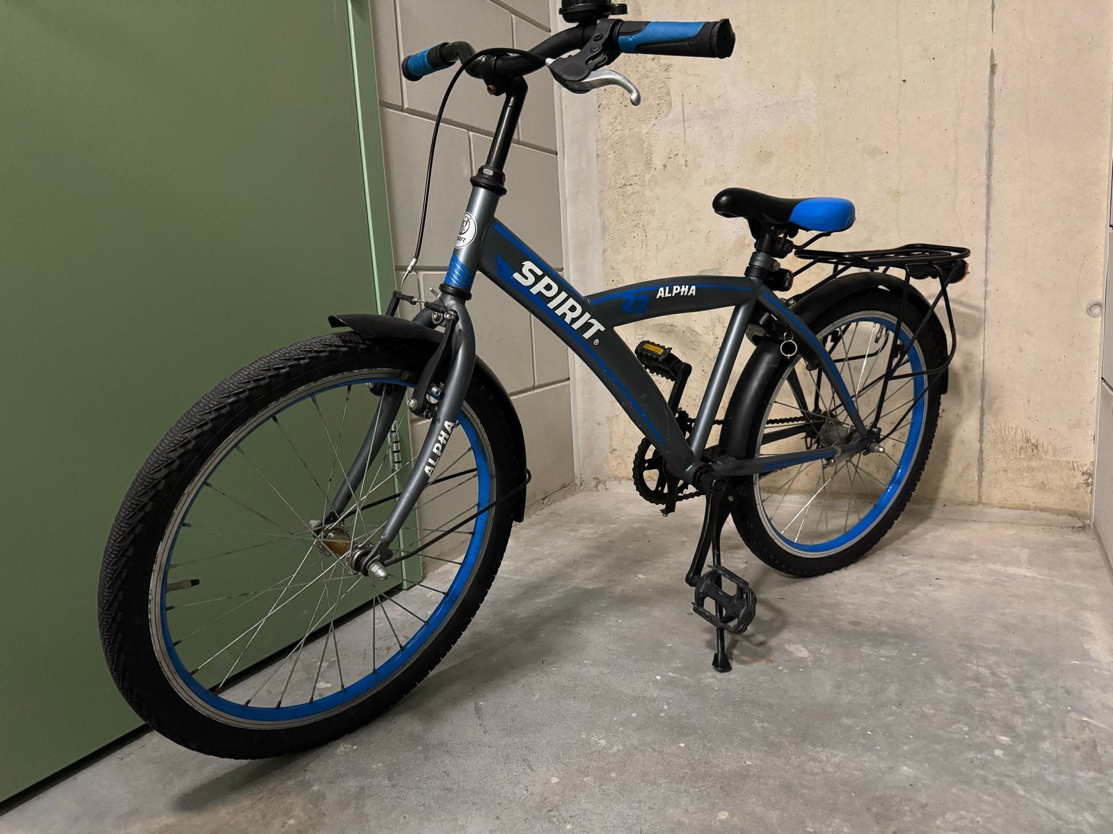 Spirit Alpha Kinderfiets - Grijs/Blauw, Overige merken, Gebruikt, Velgrem, Versnellingen