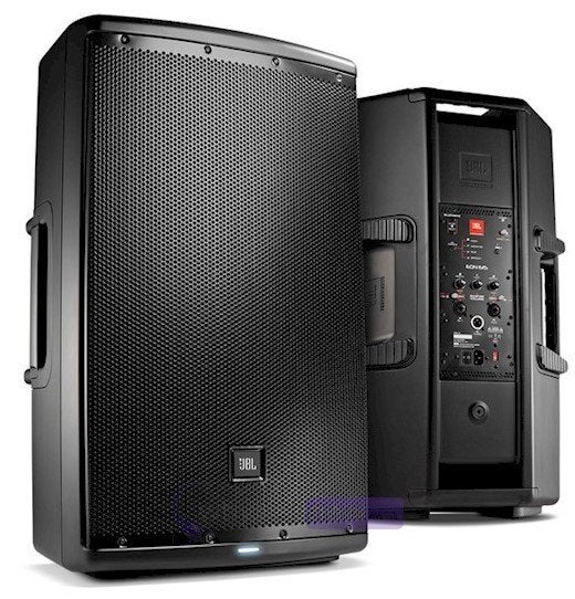2x Professionele JBL EON715 15inch PA tops 1300watt+hoezen