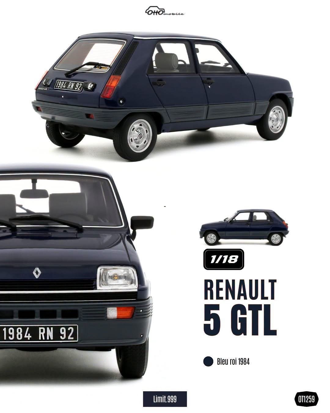 Renault 5 GTL 5-deurs | Ottomobile OT1259 | lim 1/999, Ophalen of Verzenden, Nieuw, Auto, OttOMobile