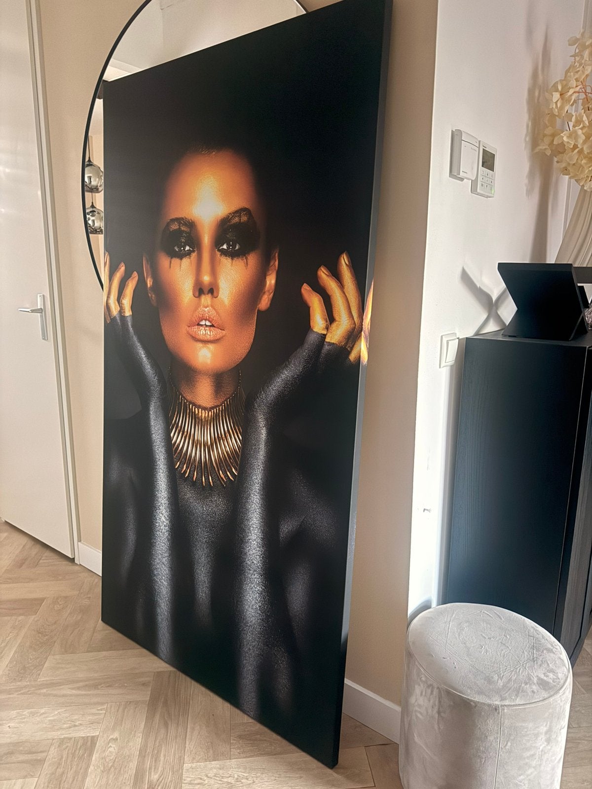 Schildrij canvas | Gouden Vrouw | 180x100 cm, Ophalen, Nieuw, Schilderij, 100 tot 125 cm