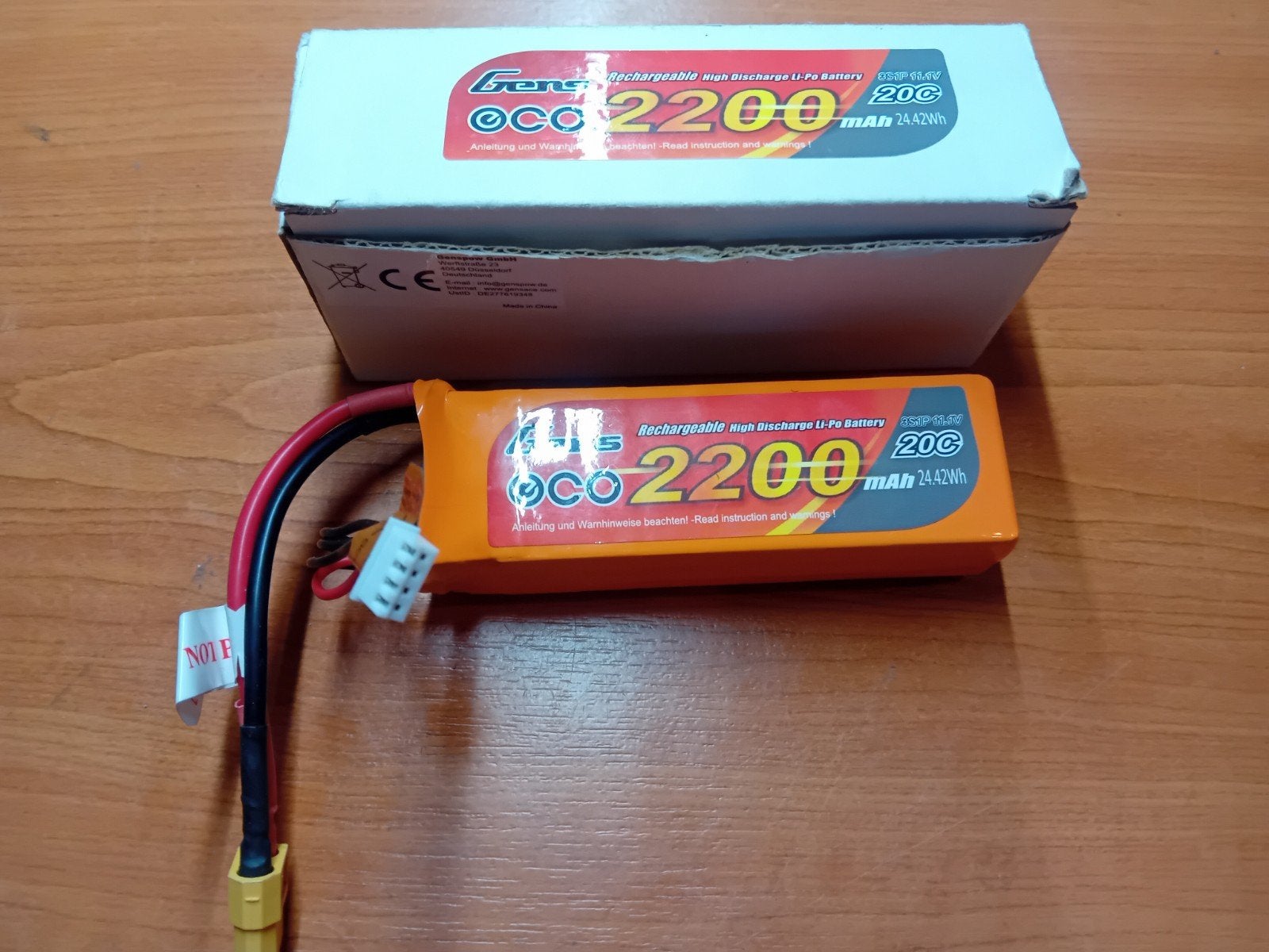 Gens Ace 2200mAh 3S LiPo accu met XT60 aansluiting, Elektro, Ophalen of Verzenden, Zo goed als nieuw, Onderdeel