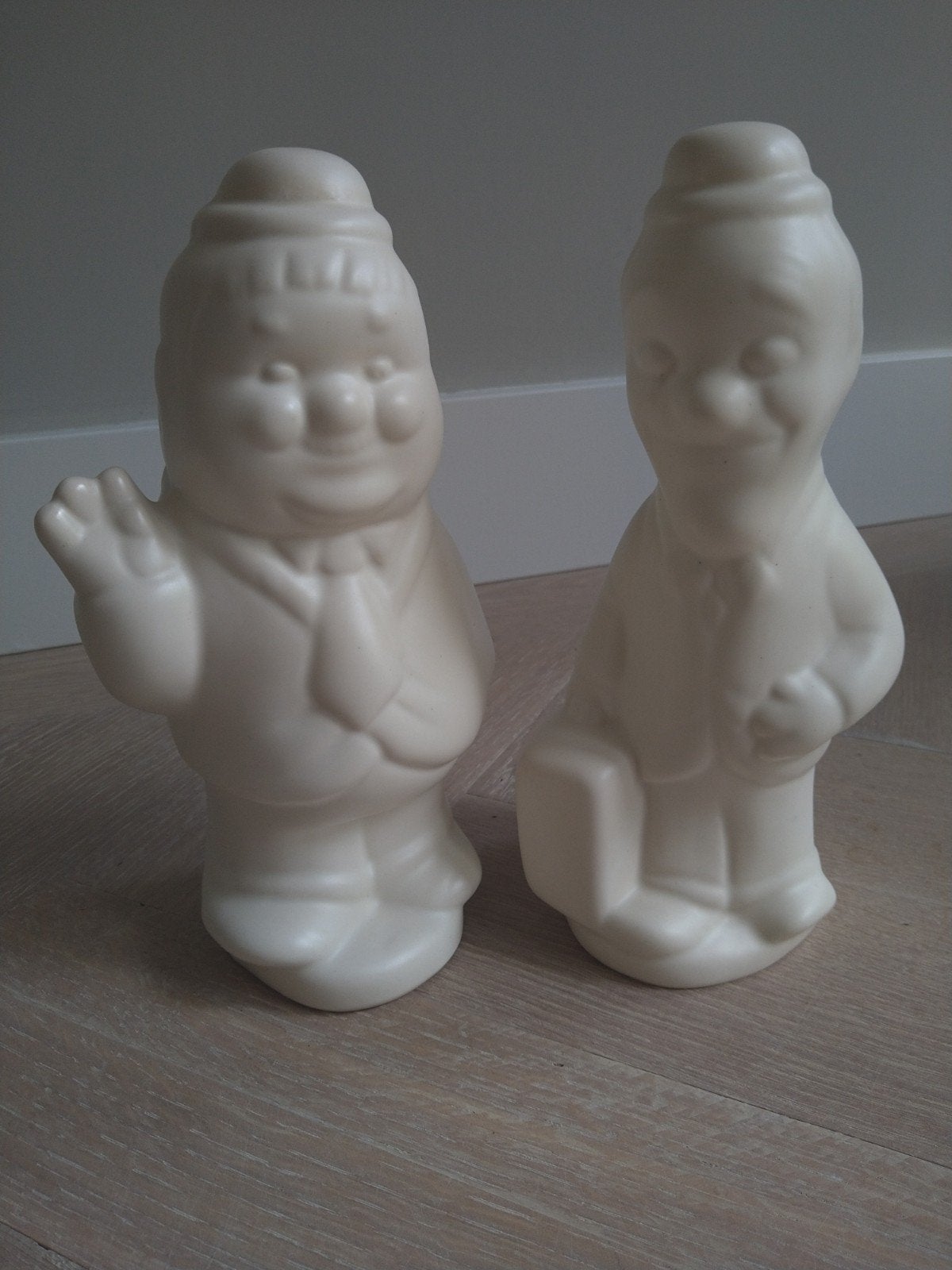 Vintage Laurel en Hardy Dikke en Dunne porseleinen beeldjes, Ophalen of Verzenden, Zo goed als nieuw