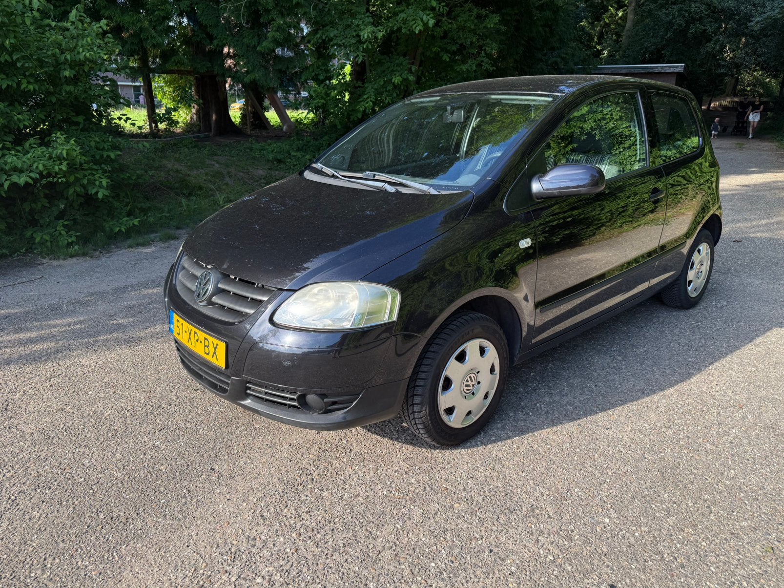 Volkswagen Fox 1.2 40KW 2007 Zwart, Auto's, Voorwielaandrijving, 4 stoelen, 1198 cc, Origineel Nederlands