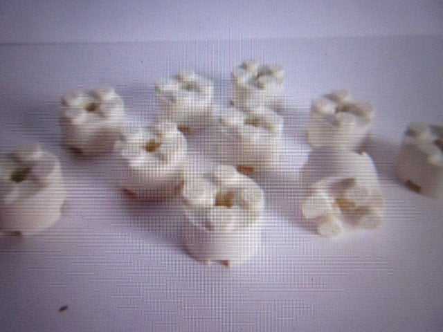 nr. 5755, 10 witte ronde stenen, 2x2., Ophalen of Verzenden, Zo goed als nieuw, Complete set, Lego