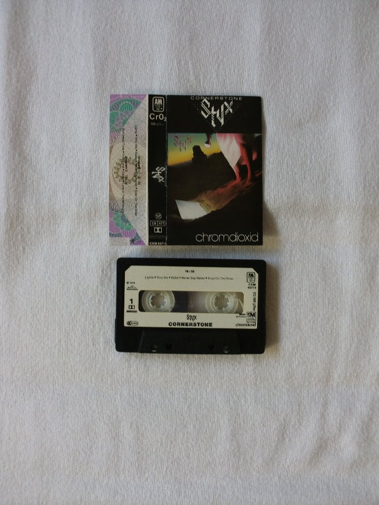 Styx Cornerstone musicassette (cassette bandje), Ophalen of Verzenden, Zo goed als nieuw, 1 bandje, Origineel
