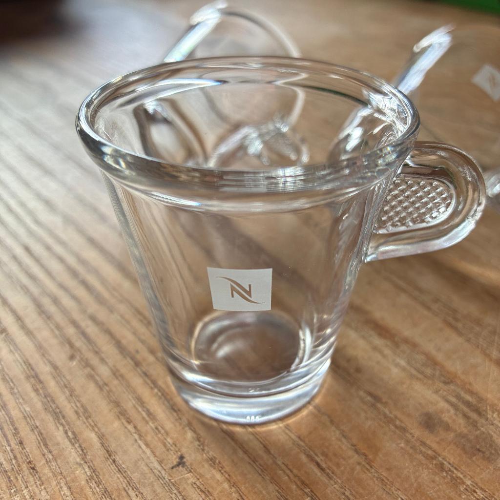 3 Nespresso View espresso glazen kopjes - zgan, Huis en Inrichting, Keuken | Servies, Ophalen of Verzenden, Overige stijlen, Kop(pen) en/of Schotel(s)
