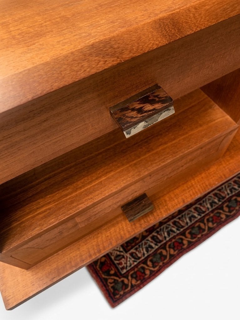 Houten kaptafel met spiegel - vintage retro tafel kast, Ophalen, Gebruikt, 100 tot 150 cm, Onbekend