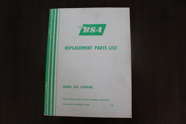 BSA B25 Starfire 1970 motorcycle parts list, Motoren, Ophalen of Verzenden, Overige merken
