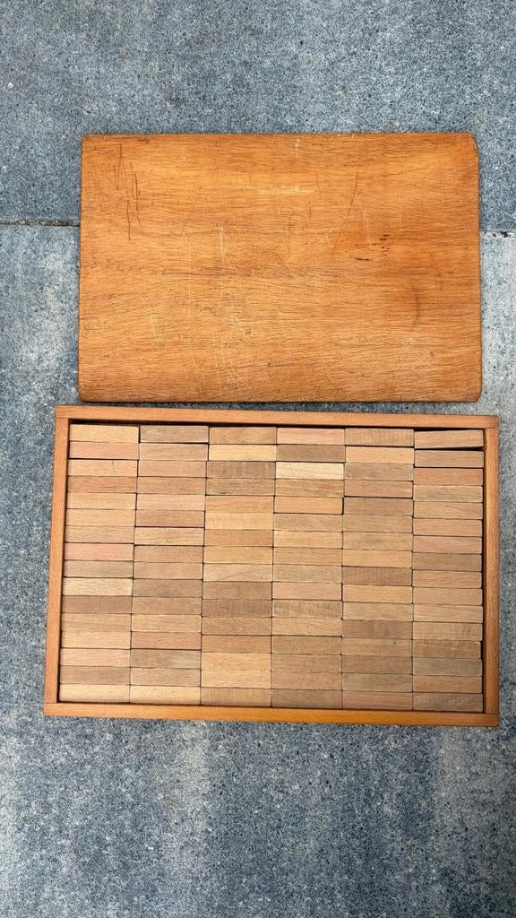 Antieke houten blokkenset Jegro Bolsward, Ophalen of Verzenden, Gebruikt, Houten stempel