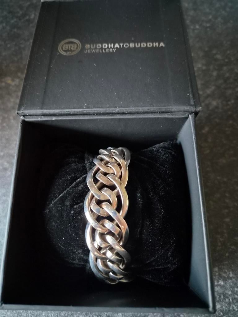 Buddha to Buddha armband Nathalie small, Sieraden, Tassen en Uiterlijk, Armbanden, Ophalen of Verzenden, Zo goed als nieuw, Zilver