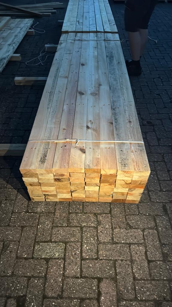 Houten balken 245x10x4,5 - Zie beschrijving, Ophalen, Zo goed als nieuw, 250 cm of meer, Balken