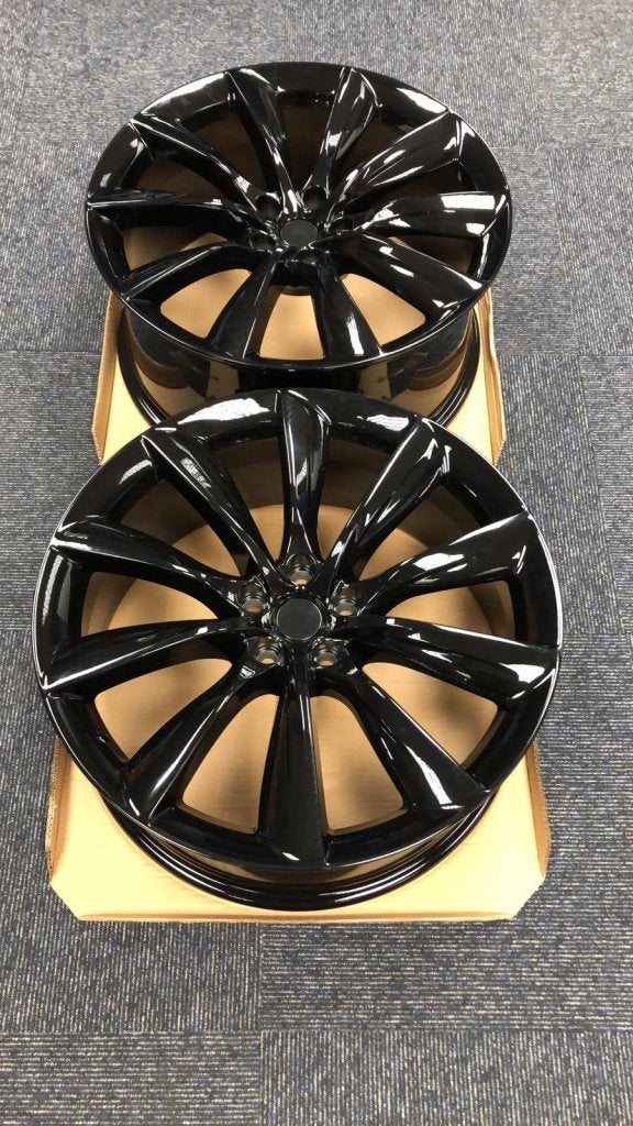 22" TURBINE Breedset TESLA MODEL X -S NIEUW GLOSS BLACK, Auto-onderdelen, Banden en Velgen, Niet ingevuld, Velg(en), Niet ingevuld