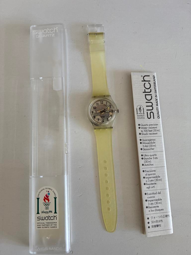 Swatch Atlanta 1996 Olympische Spelen Horloge, Kunststof, Polshorloge, Swatch, Ophalen of Verzenden