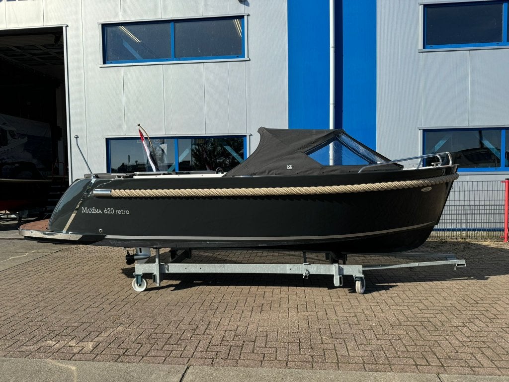 Maxima 620 MC Retro met Honda 30pk, Watersport en Boten, Sloepen, Nieuw, Overige typen, Maxima, Anker, Bilgepomp, Buiskap, Elektrische start